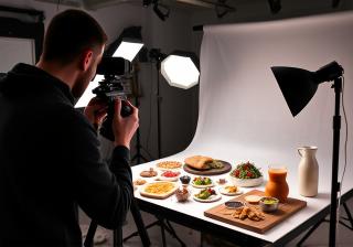 Bastidores de fotografia gastronômica